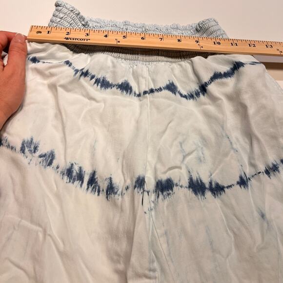 Bella Dahl Smocked Waist Wide Leg Pants in Navy Tie Dye XS - Picture 8 of 9